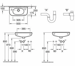 Villeroy & Boch Villeroy And Boch O.Novo 500mm White Alpin Compact Basin With Overflow -Duravit Sales Shop M700 2023 1 11 10 4 16 980