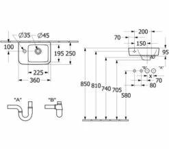 Villeroy & Boch Villeroy And Boch O.Novo 360mm 1 Taphole White Alpin Compact Basin With Overflow -Duravit Sales Shop M700 2023 1 11 13 7 45 276