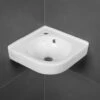 Villeroy & Boch Villeroy And Boch O.Novo 400mm 1 Taphole White Alpin Corner Basin With Overflow