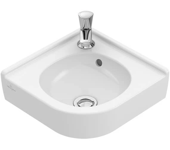 Villeroy & Boch Villeroy And Boch O.Novo 400mm 1 Taphole White Alpin Corner Basin With Overflow 2 Villeroy & Boch Villeroy And Boch O.Novo 400mm 1 Taphole White Alpin Corner Basin With Overflow - Image 2