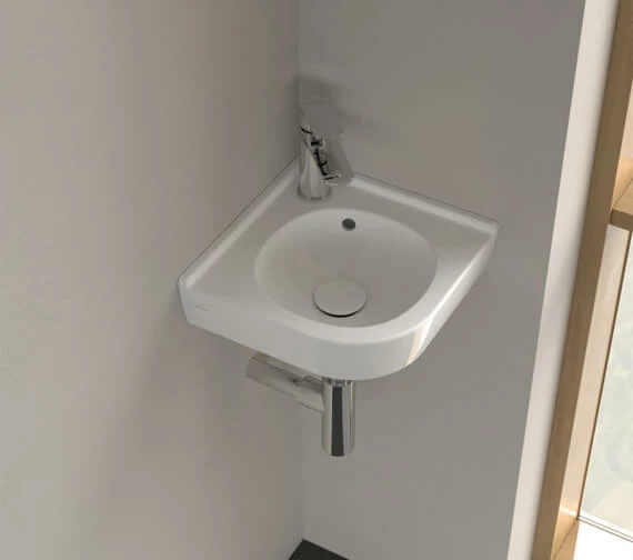 Villeroy & Boch Villeroy And Boch O.Novo 400mm 1 Taphole White Alpin Corner Basin With Overflow 6 Villeroy & Boch Villeroy And Boch O.Novo 400mm 1 Taphole White Alpin Corner Basin With Overflow - Image 6