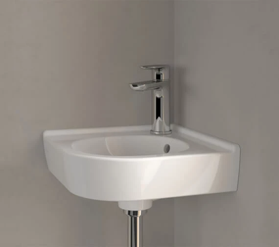 Villeroy & Boch Villeroy And Boch O.Novo 400mm 1 Taphole White Alpin Corner Basin With Overflow 7 Villeroy & Boch Villeroy And Boch O.Novo 400mm 1 Taphole White Alpin Corner Basin With Overflow - Image 7