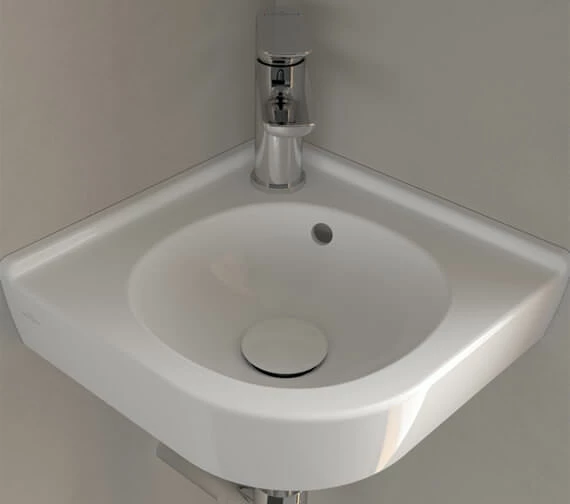 Villeroy & Boch Villeroy And Boch O.Novo 400mm 1 Taphole White Alpin Corner Basin With Overflow 8 Villeroy & Boch Villeroy And Boch O.Novo 400mm 1 Taphole White Alpin Corner Basin With Overflow - Image 8
