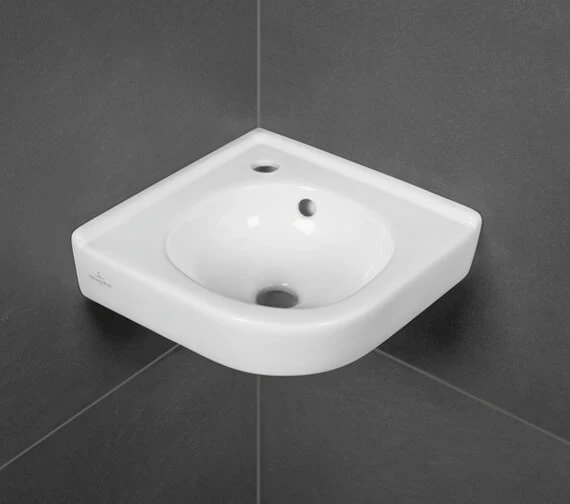Villeroy & Boch Villeroy And Boch O.Novo 400mm 1 Taphole White Alpin Corner Basin With Overflow 11 Villeroy & Boch Villeroy And Boch O.Novo 400mm 1 Taphole White Alpin Corner Basin With Overflow - Image 11