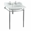Burlington Classic White 2TH Basin With Invisible Overflow And Wash Stand