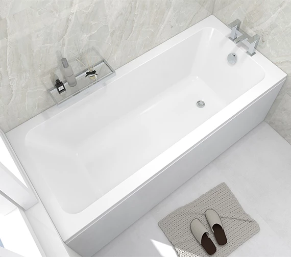 IMEX Quadro 1300 X 700mm White Single Ended Bath 3 IMEX Quadro 1300 X 700mm White Single Ended Bath - Image 3