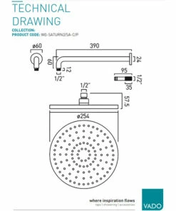 Vado Saturn 254mm Single Function Round Fixed Shower Head -Duravit Sales Shop M700 2023 2 17 12 36 32 17