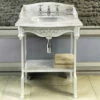 Burlington Carrara Marble Slab And Basin With Aluminium Washstand