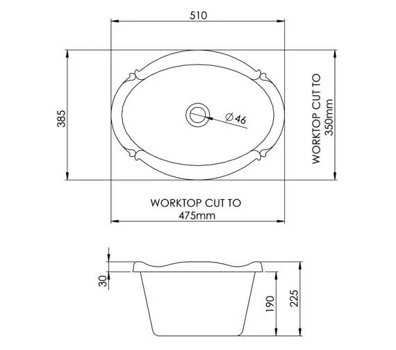 Silverdale Victorian Inset Vanity Basin 2 Silverdale Victorian Inset Vanity Basin - Image 2
