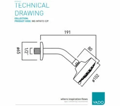 Vado Wall Mounted Multi Function Fixed Chrome Shower Head With Arm -Duravit Sales Shop M700 2023 2 17 7 19 14 446