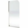 Aqualux Aqua 4 Polished Silver Finish Clear Glass 800mm Half Frame Bath Screen