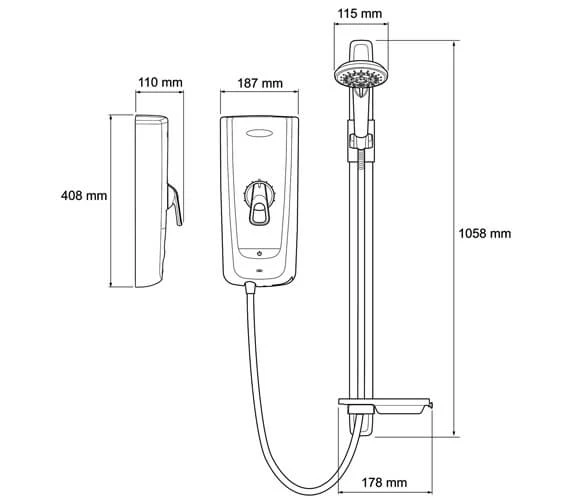 Mira Advance Flex 9.8kW Thermostatic Electric Shower White And Chrome 3 Mira Advance Flex 9.8kW Thermostatic Electric Shower White And Chrome - Image 3