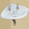 Silverdale Victorian 465 X 46mm 2 Tapholes Corner Cloakroom Basin