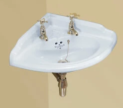 Silverdale Victorian 465 X 46mm 2 Tapholes Corner Cloakroom Basin