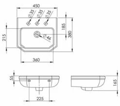 Silverdale Empire 450 X 380mm White Cloakroom Basin -Duravit Sales Shop M700 2023 3 3 9 9 22 788