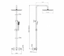 IMEX Arco Chrome Thermostatic Bar Valve With Rigid Riser Fixed Head And Handset -Duravit Sales Shop M700 2023 3 6 10 42 37 811