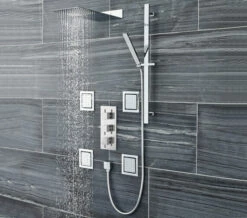 Hudson Reed Sheer Slider Rail Kit Chrome With Shower Handset And Outlet Elbow