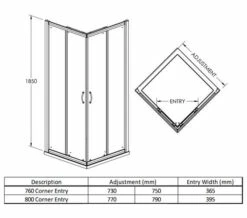 Nuie Ella Corner Entry Shower Enclosure Cubicle -Duravit Sales Shop M700 2023 4 3 7 3 58 121