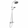 Nuie Round Chrome Thermostatic Bar Valve With Telescopic Kit And Handset