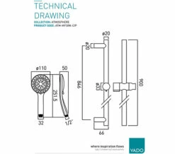 Vado Atmosphere Air Injected Single Function Slide Rail Shower Kit -Duravit Sales Shop M700 2023 4 7 11 4 46 736