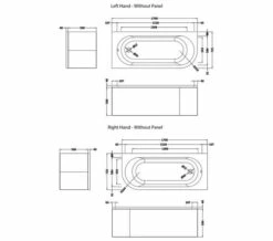Nuie Crescent 1700 X 725mm White Back-To-Wall Bath -Duravit Sales Shop M700 2023 4 8 6 56 6 426