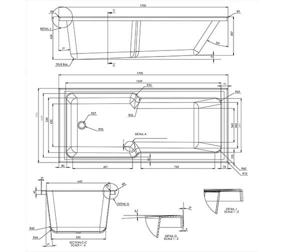 Trojan Evolve Rectangular Encapsulated Shower Bath White 3 Trojan Evolve Rectangular Encapsulated Shower Bath White - Image 3