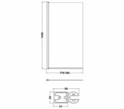 Nuie 1435mm High Square Bath Screen -Duravit Sales Shop M700 2023 5 22 7 37 18 372
