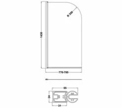 Nuie 1430mm High Straight Bath Screen -Duravit Sales Shop M700 2023 5 23 12 21 55 958