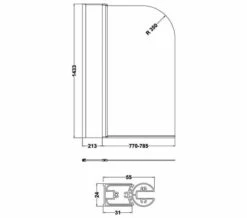 Nuie 1430mm High Straight Bath Screen -Duravit Sales Shop M700 2023 5 23 12 24 7 691