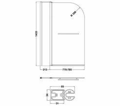 Nuie 1430mm High Straight Bath Screen -Duravit Sales Shop M700 2023 5 23 12 25 0 559