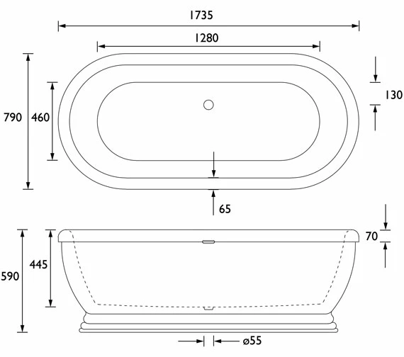 Heritage Derrymore 1745 X 790mm Double Ended Roll Top Bath 3 Heritage Derrymore 1745 X 790mm Double Ended Roll Top Bath - Image 3