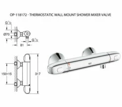 Grohe Grohtherm 1000 New Thermostatic Chrome Shower Mixer Valve -Duravit Sales Shop M700 2023 5 30 15 45 14 303