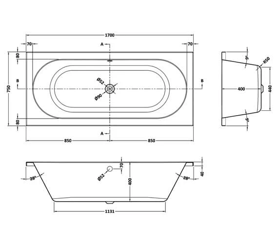 Nuie Otley Round Double Ended White Acrylic Bath 3 Nuie Otley Round Double Ended White Acrylic Bath - Image 3