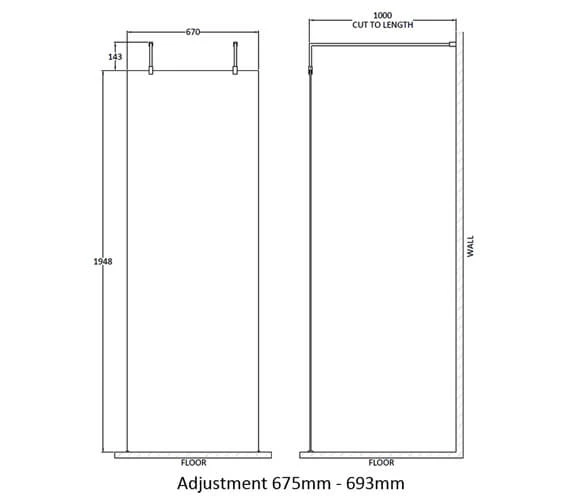 Hudson Reed Walk-In Wetroom Screen With Chrome Support Arms And Feet 2 Hudson Reed Walk-In Wetroom Screen With Chrome Support Arms And Feet - Image 2