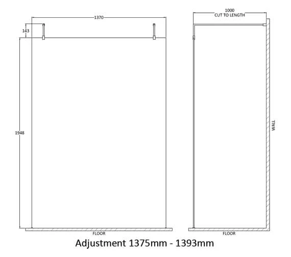 Hudson Reed Walk-In Wetroom Screen With Chrome Support Arms And Feet 9 Hudson Reed Walk-In Wetroom Screen With Chrome Support Arms And Feet - Image 9