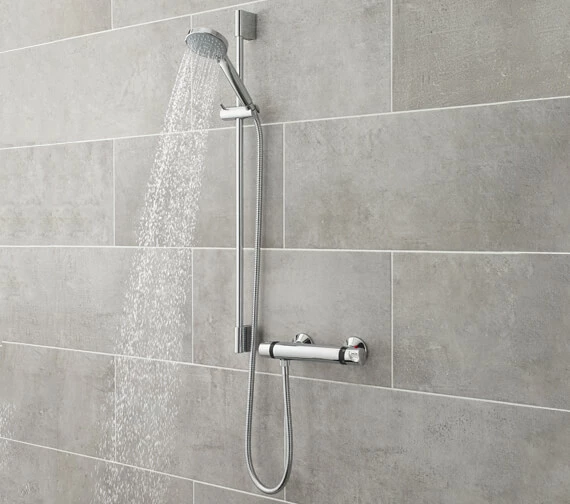 Hudson Reed Slimline Slider Rail Kit Chrome With Multifunction Round Handset 1 Hudson Reed Slimline Slider Rail Kit Chrome With Multifunction Round Handset