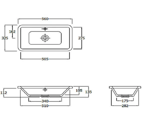 RAK Chameleon White Under Counter Basin 560mm - CHAMBAS 2 RAK Chameleon White Under Counter Basin 560mm - CHAMBAS - Image 2