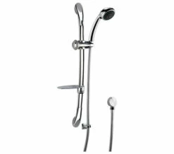 Nuie Chrome Luxury Curved Slide Rail Kit With Multi Function Handset And Elbow