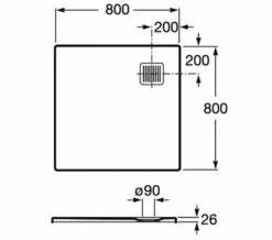 Roca Terran Superslim Stonex Shower Tray - Frame-less -Duravit Sales Shop M700 2023 6 5 10 14 45 365