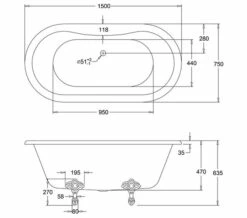 Burlington Windsor White Freestanding Double Ended Bath -Duravit Sales Shop M700 2023 7 14 11 6 18 746
