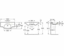 Roca Meridian-N Designer Wall Hung Basin White -Duravit Sales Shop M700 2023 7 28 15 46 52 878