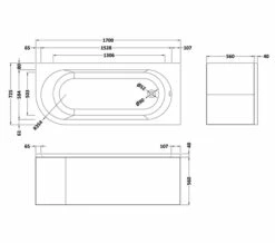 QS Basic Curve 1700 X 725mm White Back-To-Wall Corner Bath 5 QS Basic Curve 1700 X 725mm White Back-To-Wall Corner Bath -Duravit Sales Shop M700 2023 9 13 10 0 18 455