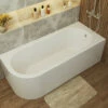 QS Basic Curve 1700 X 725mm White Back-To-Wall Corner Bath