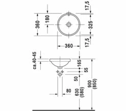 Duravit Architec Undercounter Vanity Basin 275mm - 0319270000 -Duravit Sales Shop QS D19345 2 mn