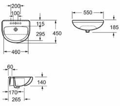 IMEX Ivo White 550mm 1 Tap Hole Semi Countertop Basin - LS1076 -Duravit Sales Shop QS V15294 2 mn