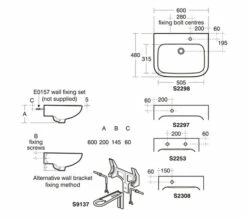 Armitage Shanks Portman 21 Contemporary Wall-Hung Basin -Duravit Sales Shop QS V16179 2 mn