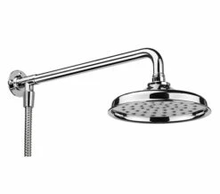 Croydex Traditional Rain Chrome Head Set With Fixed Arm And Hose -Duravit Sales Shop QS V18044 1 mn