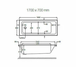 Roca The Gap Single Ended White Acrylic Bath -Duravit Sales Shop QS V19262 2 mn