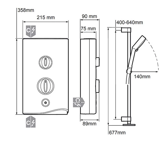 Mira Sport Thermostatic Electric Shower 9.8 KW White And Chrome - 1.1746.006 3 Mira Sport Thermostatic Electric Shower 9.8 KW White And Chrome - 1.1746.006 - Image 3