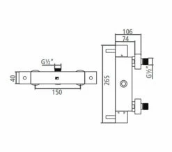 Roper Rhodes Storm Top Outlet Bar Shower Valve Chrome - SV2207 -Duravit Sales Shop QS V22411 2 mn
